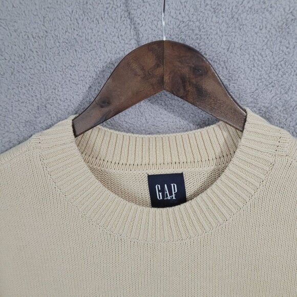 NEW Gap Womens Beige Cotton Knit Pullover Sweater L Long Sleeve Crewneck// 25CT - Picture 6 of 8